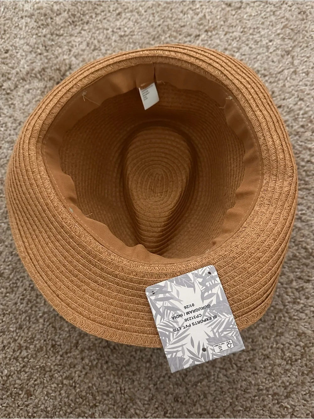 Boy’s Brown Straw Fedora Hat - Lightweight Summer Sun Hat